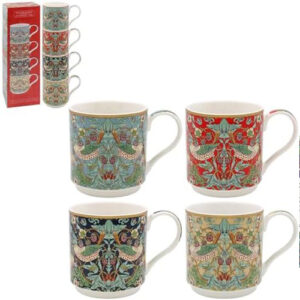 WILLIAM MORRIS  4 CUP GIFT SET - STRAWBERRY THIEF