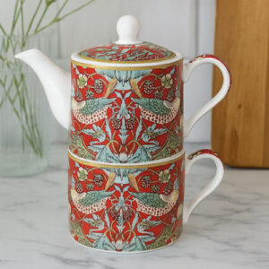 WILLIAM MORRIS TEA FOR ONE SET- STRAWBERRY THIEF