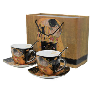 CUP WITH SAUCER GIFT SET- KLIMT KISS/BLACK