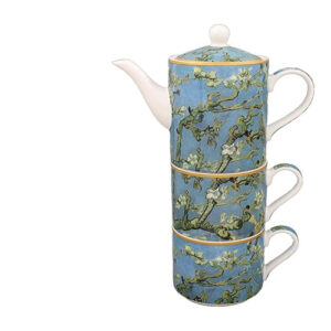 WILLIAM MORRIS TEA FOR TWO SET- BLUE FLOWERS