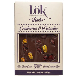 LÖK BEAN TO BAR 70% DARK CHOCOLATE /CRANBERRY PISTACHIO
