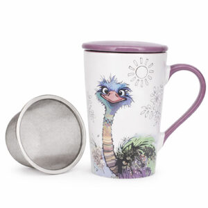 KIUB MUG WITH STRAINER- OSTRICH