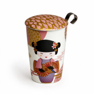 PORCELAIN TEA MUG WITH STRAINER- LITTLE GEISHA