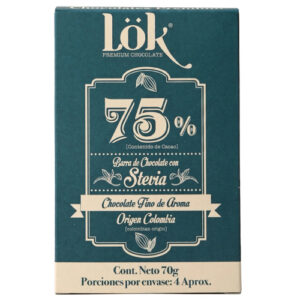 LÖK BEAN TO BAR 75% DARK CHOCOLATE WITH STEVIA