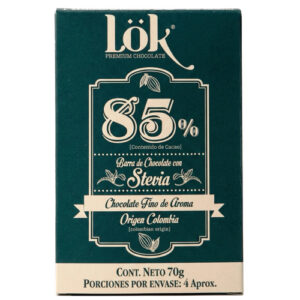 LÖK BEAN TO BAR 85% DARK CHOCOLATE WITH STEVIA