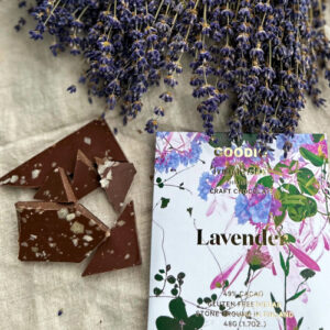 GOODIO Organic Raw Stone Ground 49% Dark Chocolate LAVENDER