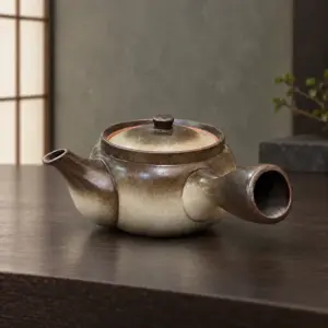 JAPANESE HANDMADE GLAZED KYUSU TEAPOT, 370ML