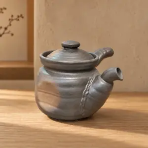 JAPANESE HANDMADE KYUSU TEAPOT/ GREY, 600ML